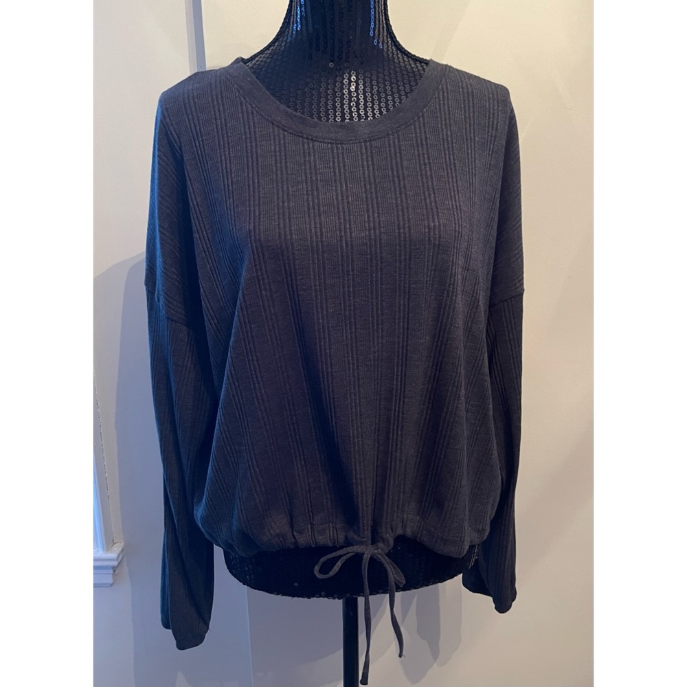 Love By Gap Wide Fit Drawstring Ribbed Top Size XL